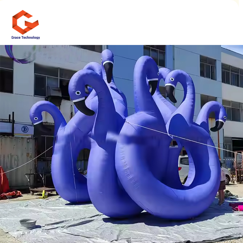 Purple Custom PVC LED Lamp Inflatable Flamingo Arch Blower Accessory Tent Balloon Outdoor Events Party Decorations