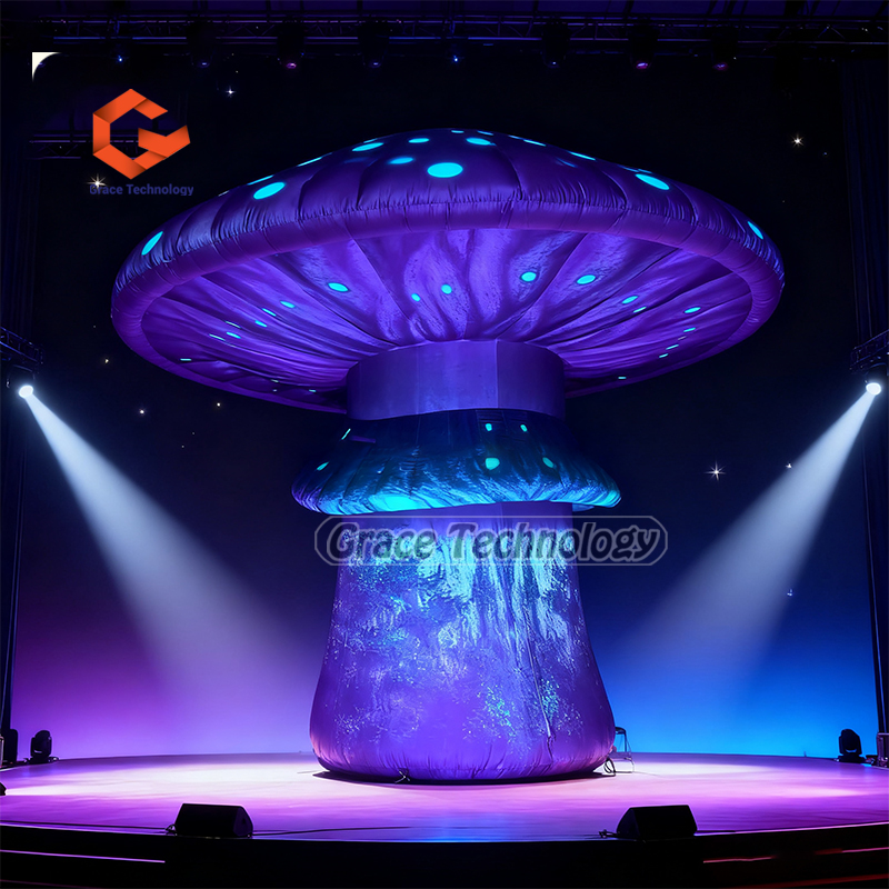 Durable Fluorescent Mushroom Inflatable Cartoon for Halloween Decorations New Design Advertising Inflatables