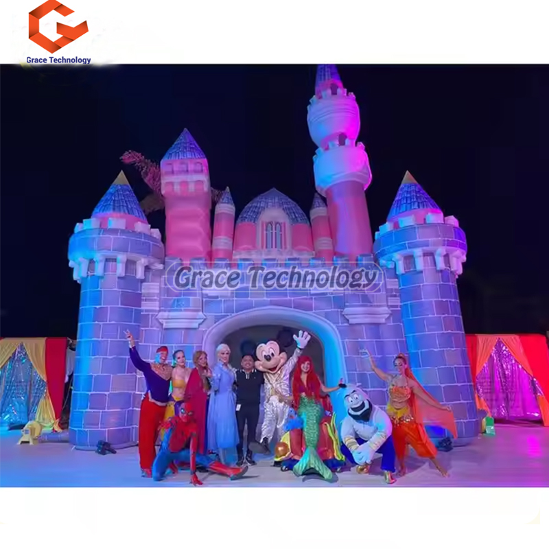 Huge musical theatre air blow up castle inflatable house of the princesses