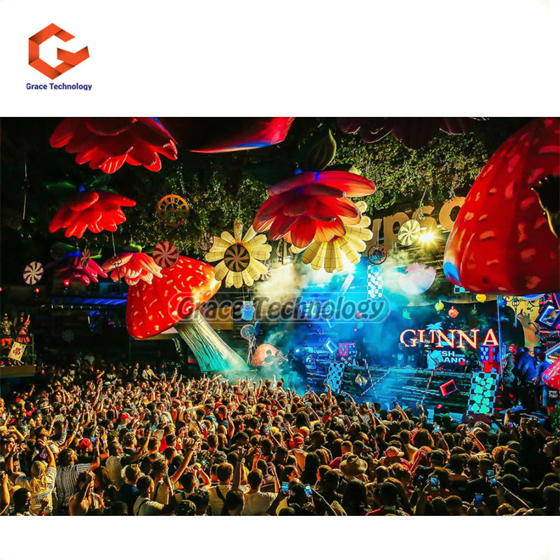 Club bar Saloon Stage Park Atmosphere Decoration Inflatable LED Light Illuminated Mushroom Flower Decorating Model