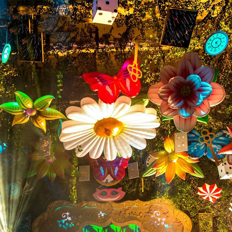Alice in Wonderland Inflatable Daisy Flowers Corporate Party Stage Decoration Light Advertising Inflatables