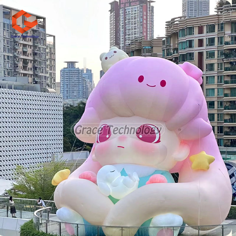Customized Giant Air Bubble Mart Pop Animatronic Model Outdoor Inflatable Fashion Cartoon Model Factory Price for Decoration
