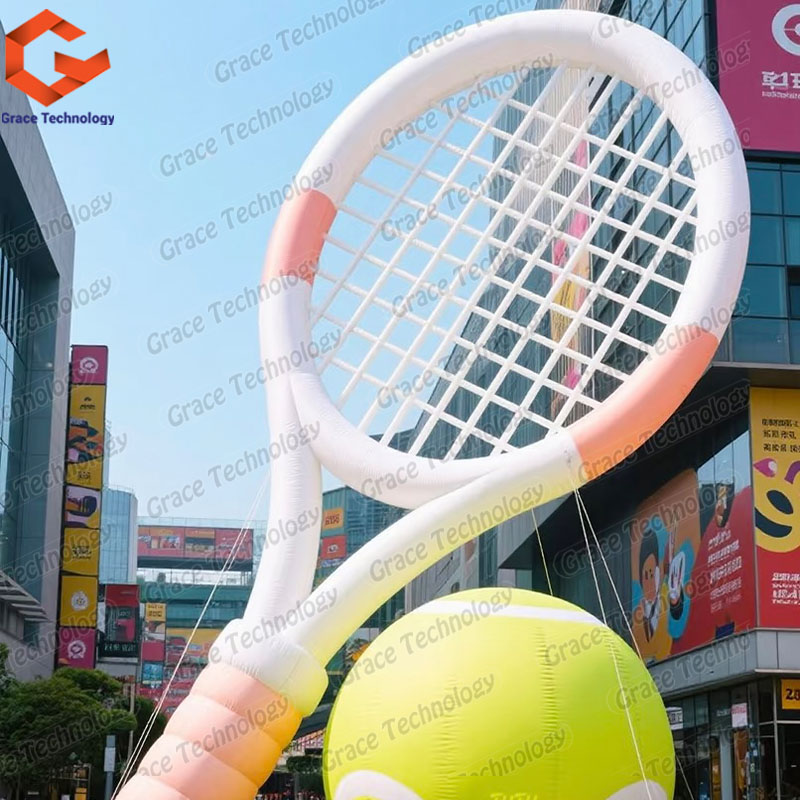 Outdoor Promotion Giant Inflatable Tennis Racket Model Brands Promotion High Quality Inflatable Tennis Model for Advertising