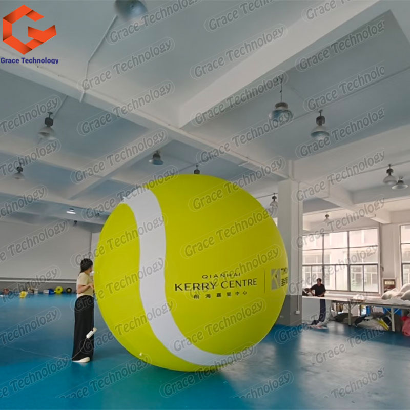 Airtight Inflatable Tennis Ball Sport Ball Giant Inflatable Jumbo Tennis Ball for Decoration Promotion Advertising