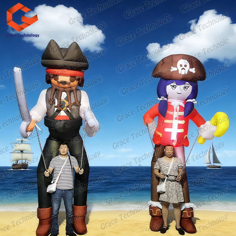 Inflatable Pirate Costumes Inflatable Pirate Puppet Performance Costume with LED Light
