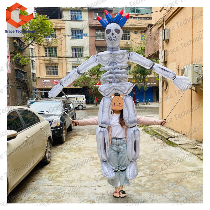 Ghost Walking Parade Popular Inflatable Skeleton Puppet Walking Costume Halloween People Holding Hands Ghost for Festival