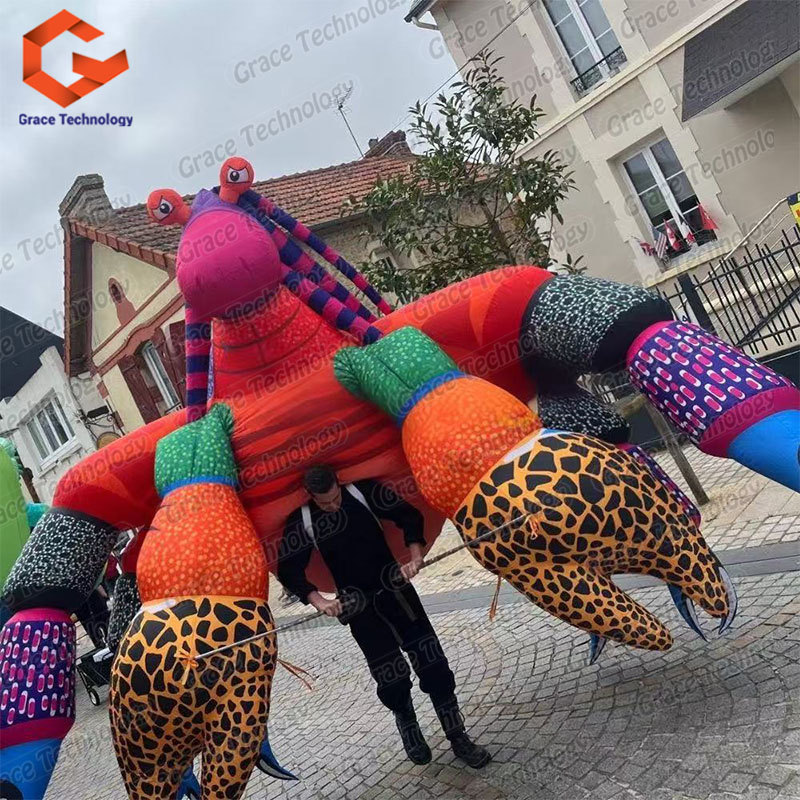 Circus City Parade Show Colorful Blow up Hermit Crab Suits Giant Inflatable Walking Crab Costume