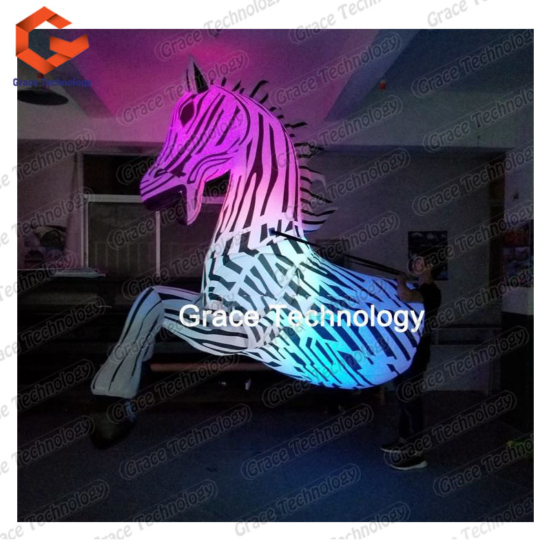 White Inflatable Horse Inflatable Horse Costume unicorn for Parade Decoration