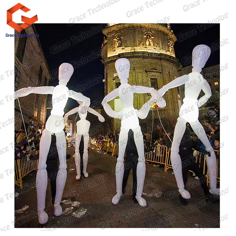 Luminous Walking Man Puppet Light Inflatable Advertising Inflatables for Street Parades