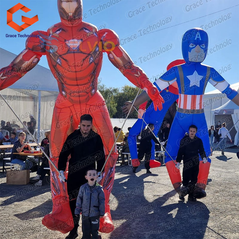 Hot Sale Inflatable Cartoon Character Model Inflatable Hero for Amusement Park Decoration