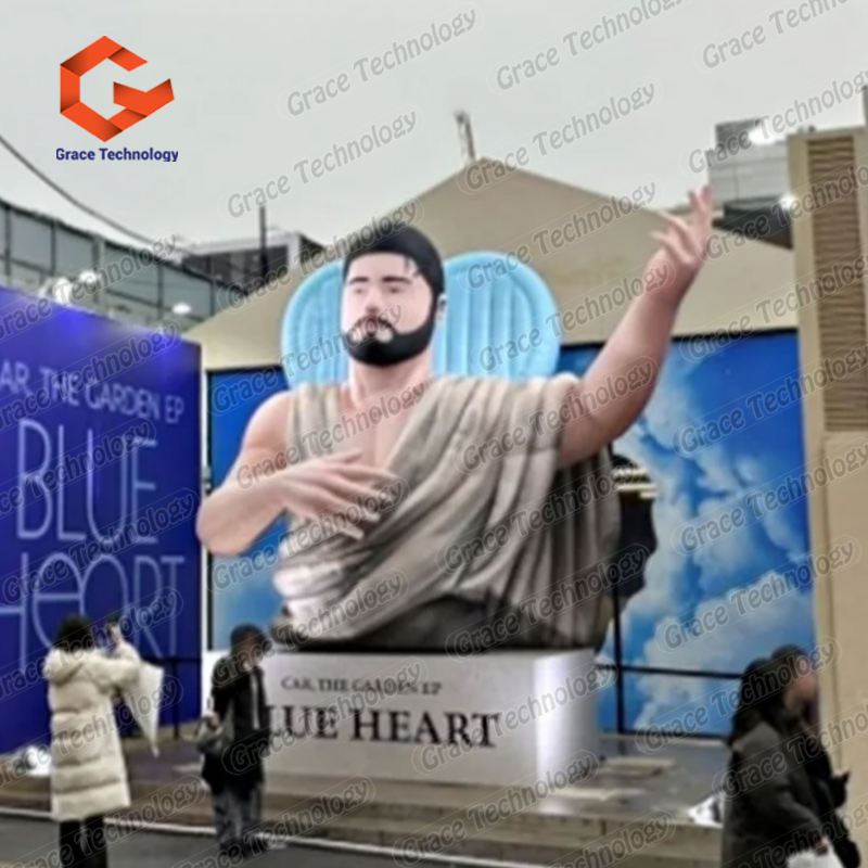 Inflatable Hand Carving Marble Roman Emperor Bust Sculpture Classic Ancient Roman Art for Indoor