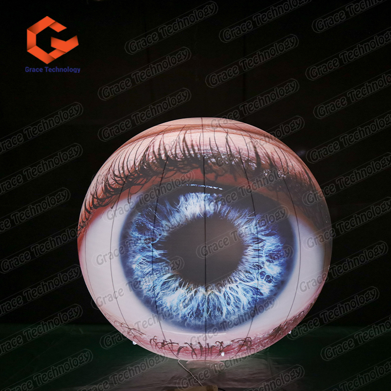 Halloween Scary Inflatable Eye Decorative Giant LED Light Inflatable Eyeball for Ceiling Decoration Advertising