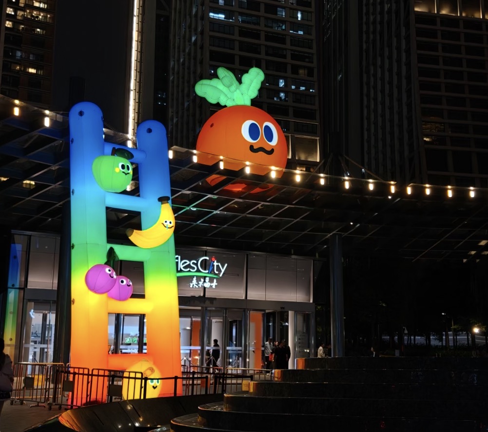 LED Lighting Inflatable Ladder Model Colorful Cartoon Fruit Inflatable Climbing