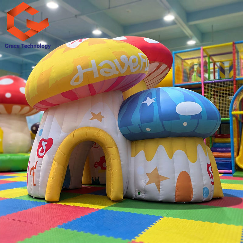 Custom Inflatable Decoration Mushroom House with LED Lights, Giant Inflatable Mushroom Event Shelter for Stage Booth